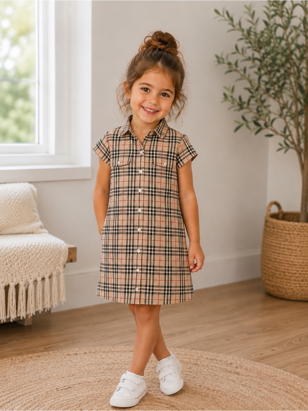 Kid Dress button down 4T Burberry short sleeves